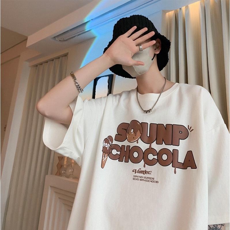 Áo thun tay lỡ form rộng - phông nam nữ cotton oversize - T shirt Bánh Chocola - 2N Unisex