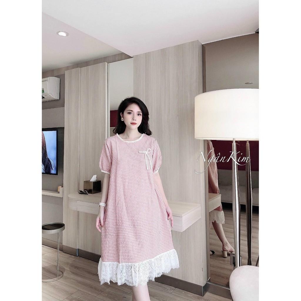 Váy bầu đầm bầu chất Lụa Hàn mềm mạithiết kế sang chảnh mặc đi làm đi chơi đều đcFree size 43~68kg