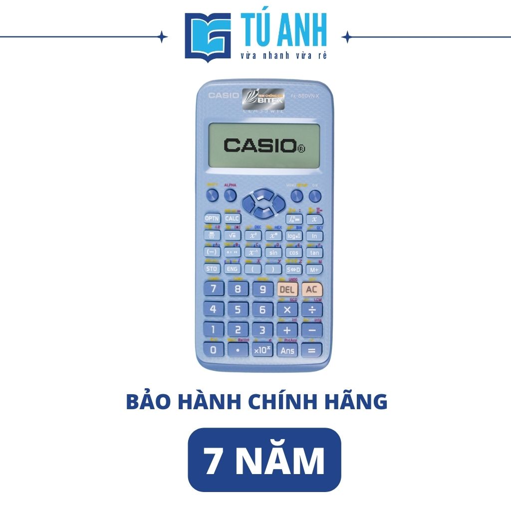 [ Combo Ưu Đãi ] - Máy Tính Casio FX 580VN X + Vở Kẻ Ngang 300 trang Hồng Hà + Bút Gel Xanh Bitex