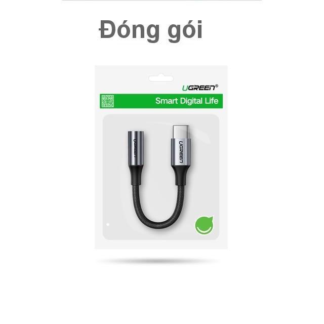 Dây giắc chuyển đổi cổng USB type C sang giắc cắm 3.5mm có chip DAC dài 10cm cao cấp UGREEN 80154 - Hàng chính hãng