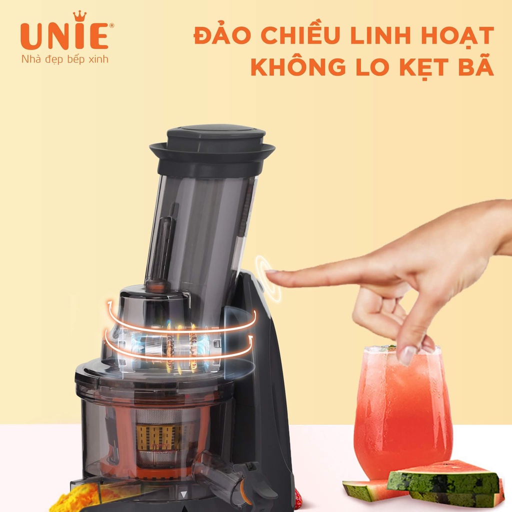 Máy Ép Chậm UNIE UE580, 240W Ép Kiệt Bã Rau Củ Quả, Hàng Chính Hãng