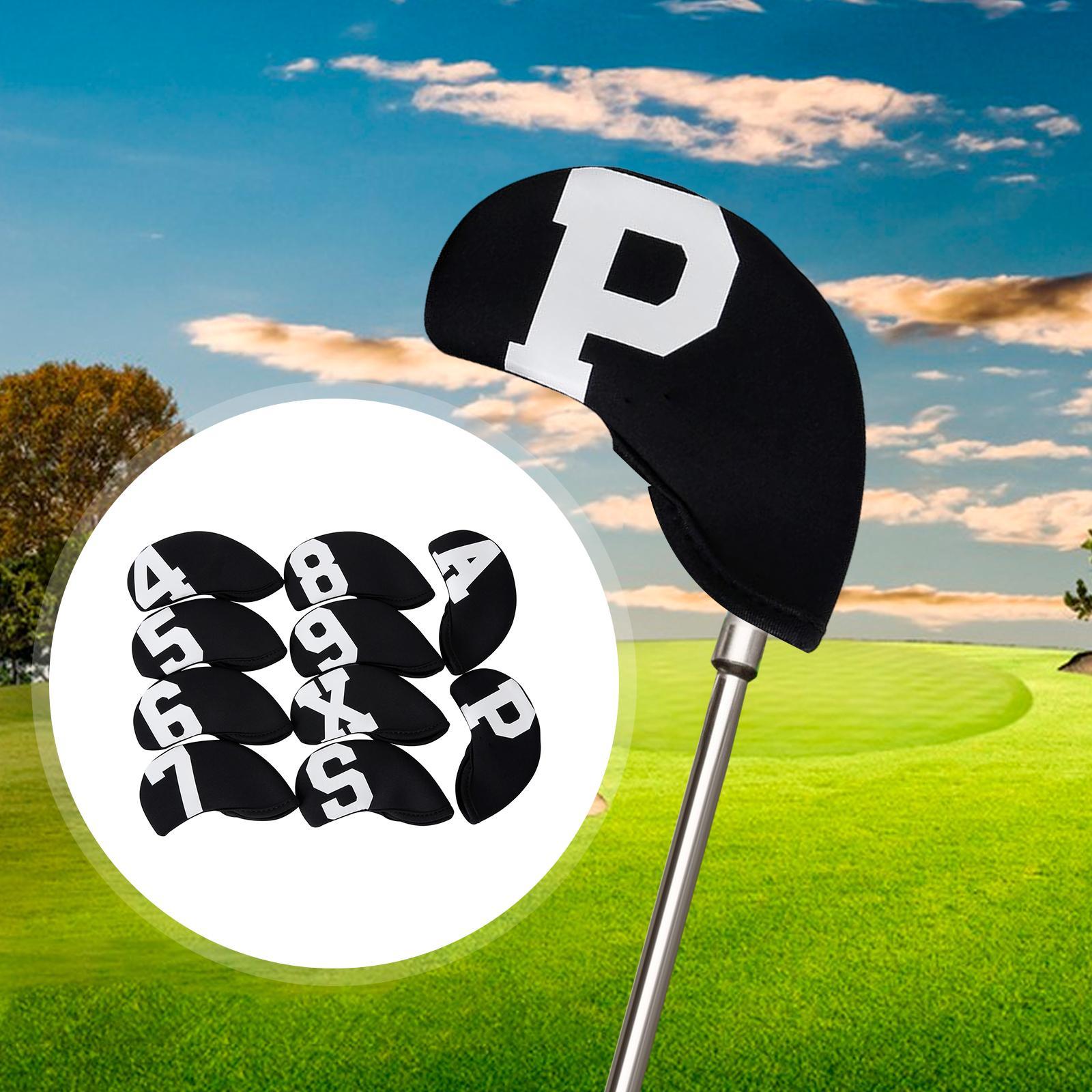 10Pcs Golf Iron Covers Set, Iron putter Club Head Covers for Golf Accessory