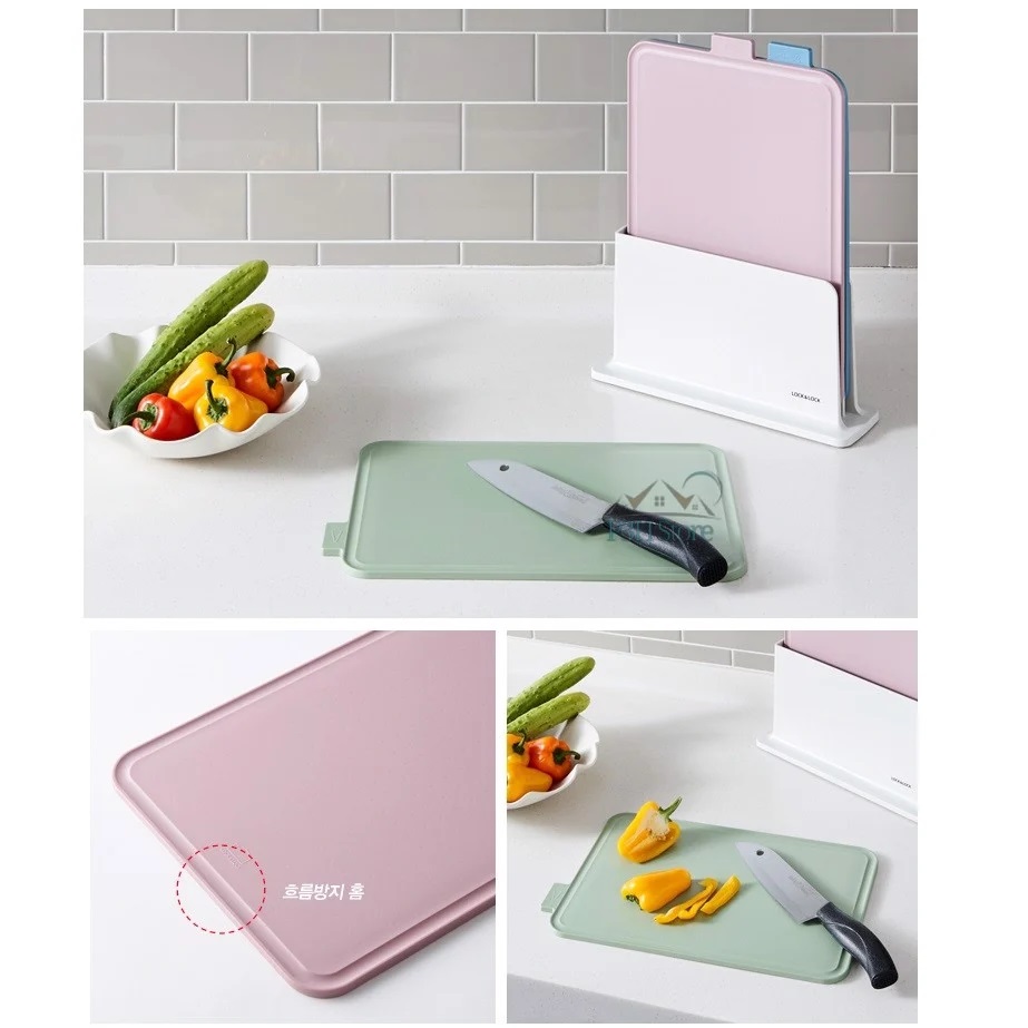 Bộ kệ 3 thớt nhựa kháng khuẩn LOCK&LOCK Index Cutting Board CSC251