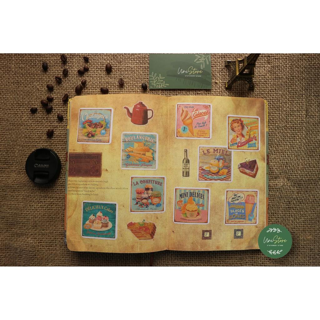 Set 3 tờ sticker phong cách cổ điển - sticker retro - uni002
