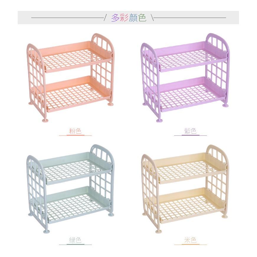 Kệ nhựa lắp ghép 2 tầng mini decor bàn học