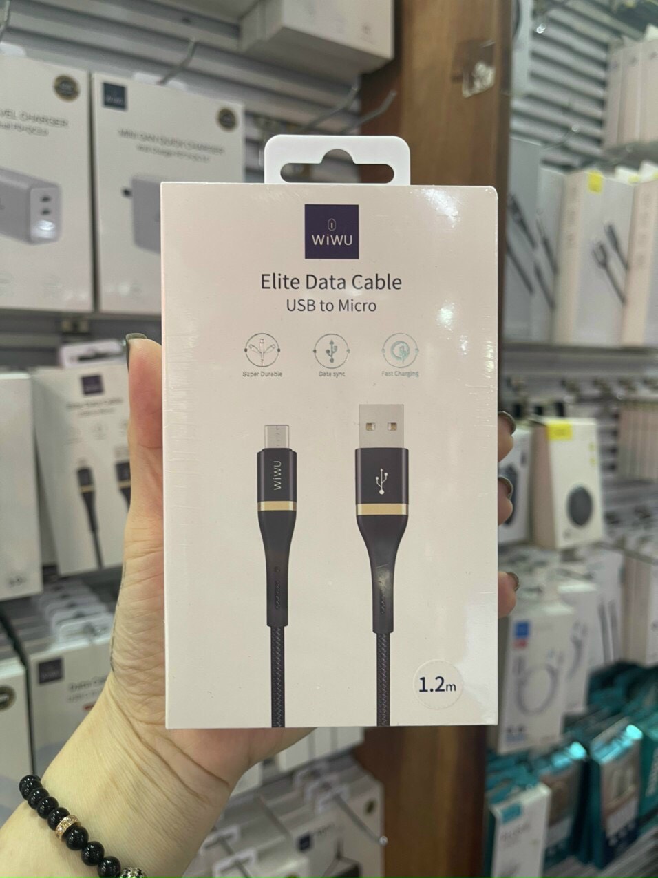 Cáp Wiwu Elite Data Cable ED-102 Dành Cho Giao Diện USB Sang Micro USB Chống Kéo, Không Cuộn Dây, Bền - Hàng Chính Hãng