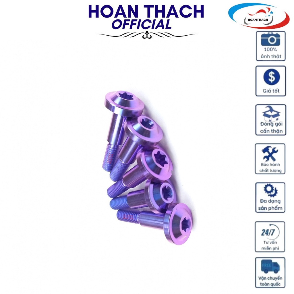 Ốc titan GR5 6L32 tay thắng Tím dùng cho nhiều dòng xe SP010482 (giá 1 con)