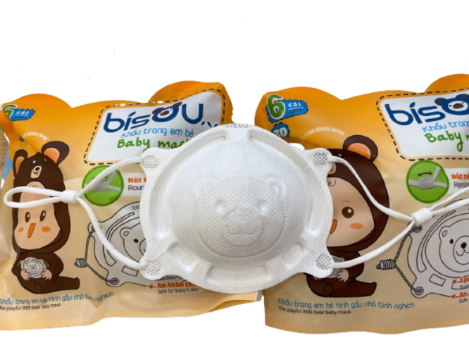 Khẩu Trang Y Tế Trẻ Em Bisou Baby Họa Tiết Gấu Dorico