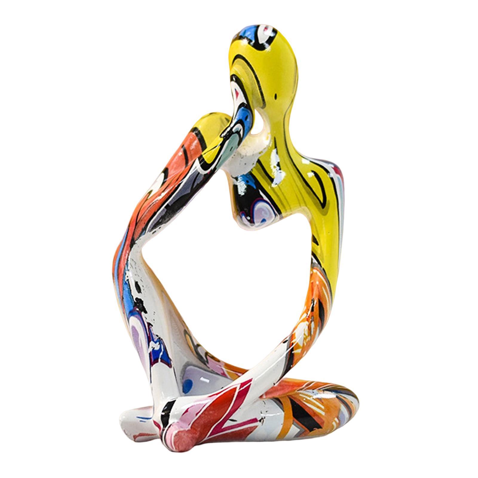 Abstract Thinker Statue Resin Sculpture Living Room Decor Figurine Handmade