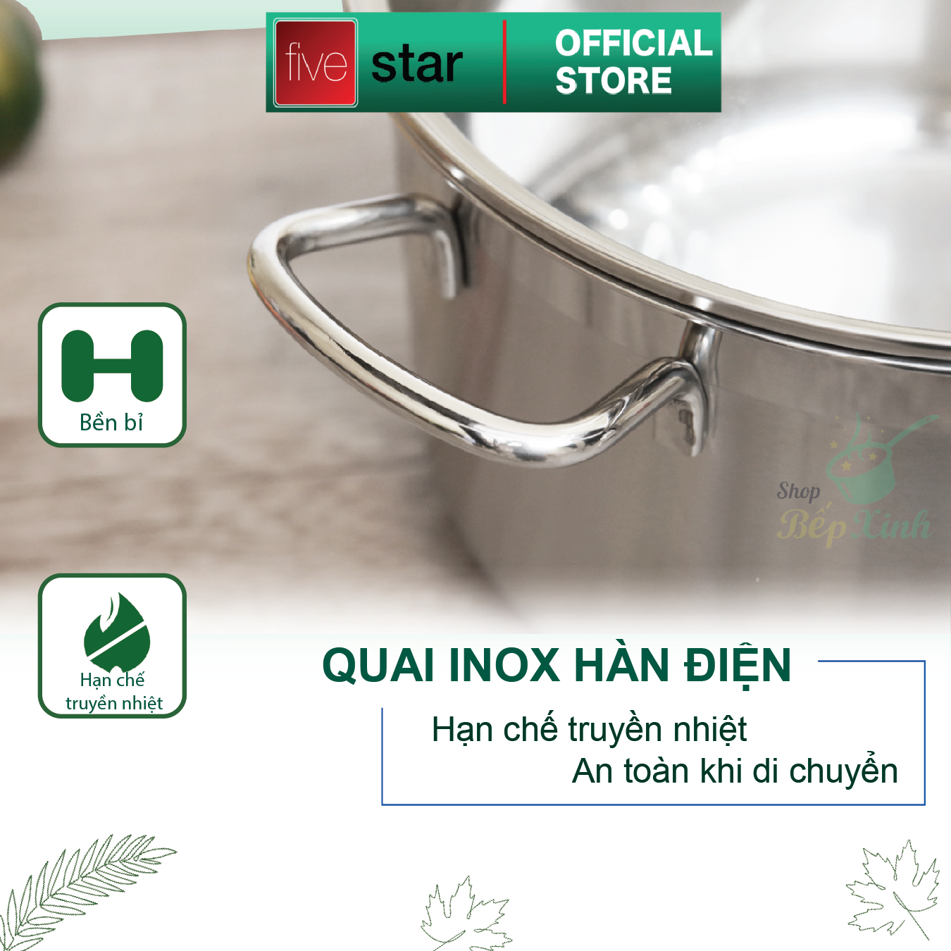 Nồi luộc gà 3 đáy 28 cm Fivestar FSN 28IN1 tặng 2 vá canh