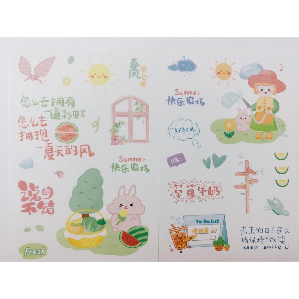 Bộ 6 miếng Sticker em bé làm vườn