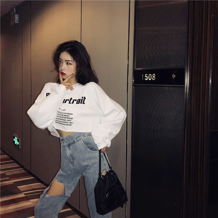 Áo Phông Ngắn Tay Cho Nữ, Áo Crop Top Tay Ngắn, Dáng Rộng, Phong Cách Hàn Quốc