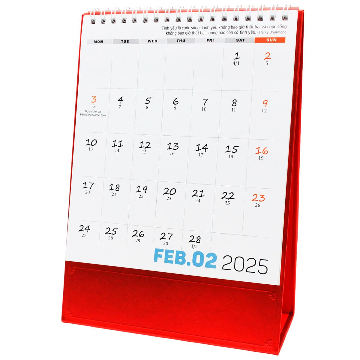 Lịch Bàn Đứng 2025 - Môi Trường Xanh - Văn Lang VL-LB10 - Đế Màu Đỏ