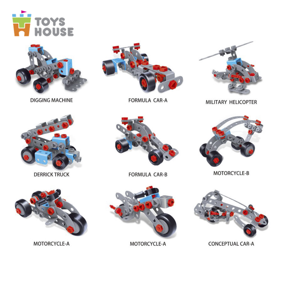Đồ chơi phát triển kỹ năng cho bé - DIY MODELS lắp ghép mô hình 3D 2 trong 1 Toyhouse TLH nhựa mềm