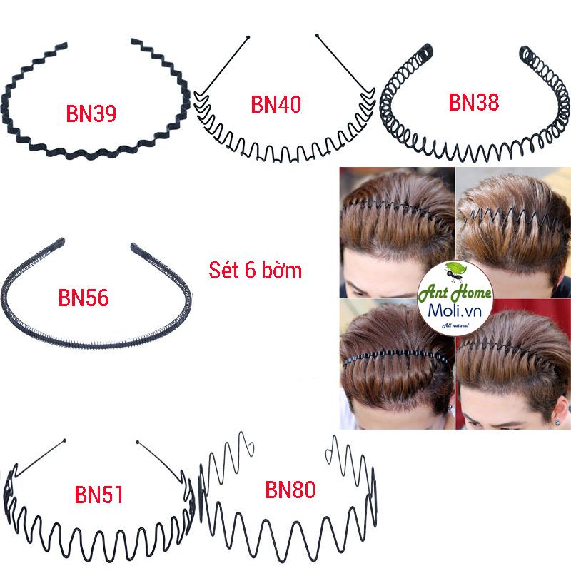 Combo 3, 6 Bờm Nam Nữ Cài Tóc Kim Loại Đơn Giản Nhiều Kiểu Dáng Phụ Kiện Tóc