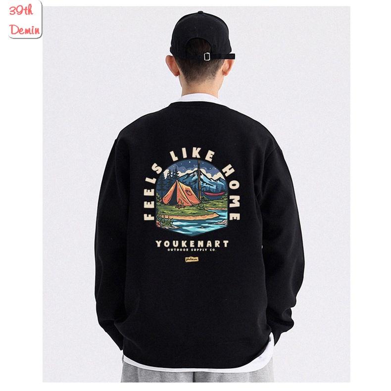 Áo nỉ FEEL LIKE HOME phong cách Hip Hop graffiti sweater unisex Form rộng Free Size