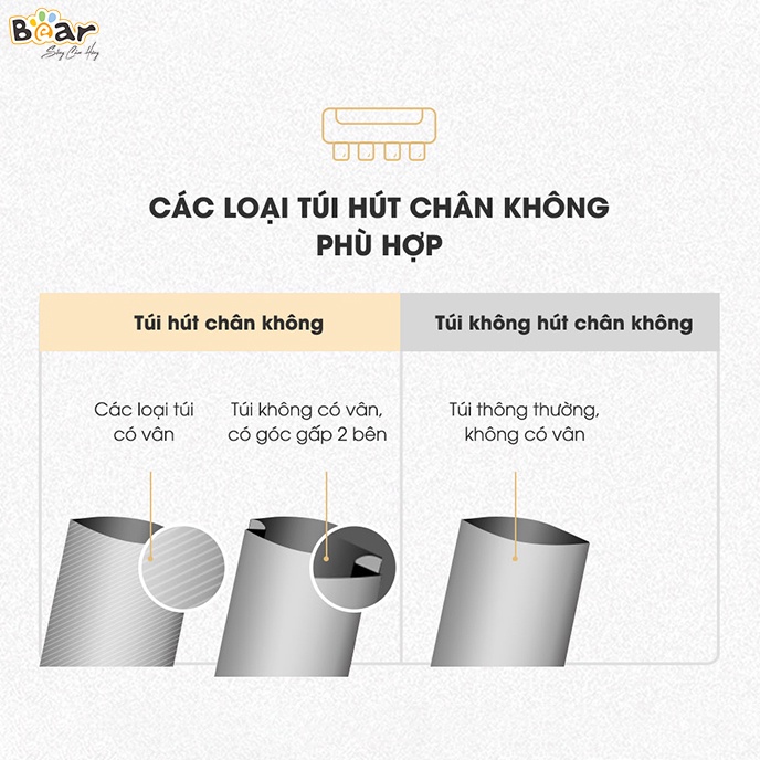 Máy Hút Chân Không Bear VS-B01V1 4 Tính Năng: Hàn Miệng Túi, Cắt Túi, Hút Chân Không Dạng Hộp - Hàng chính hãng