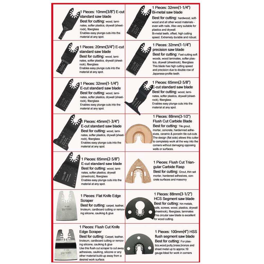 66Pieces Oscillating Multi Tool Saw Blade