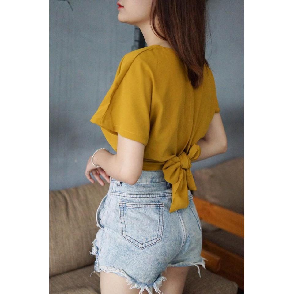 ÁO CROPTOP KIỂU CỘT NƠ
