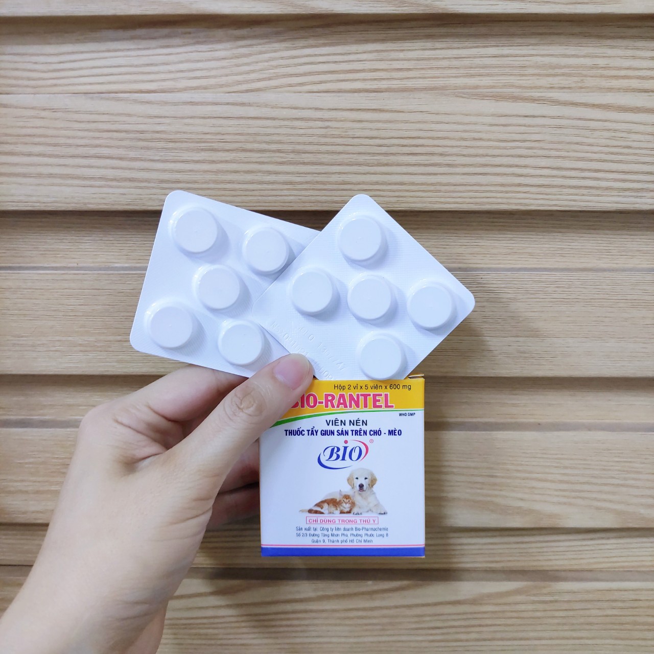 Viên Xổ Giun Tẩy Giun Sán Cho Chó Mèo Bio-Rantel 600mg