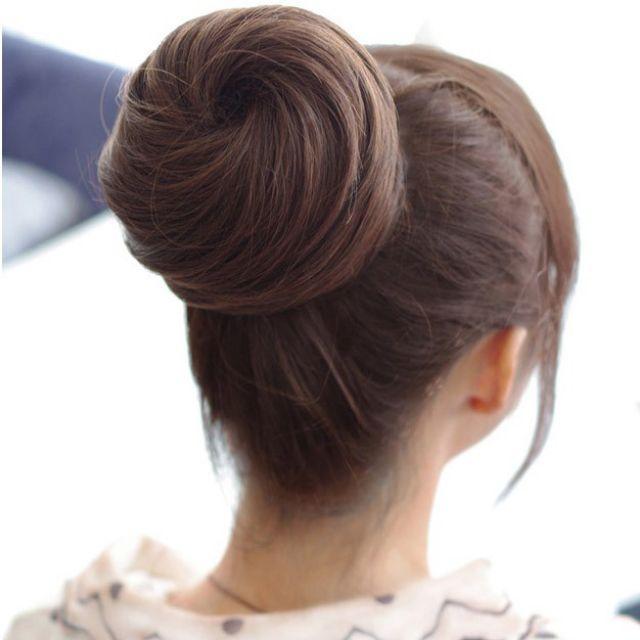 Tóc giả búi tròn    tóc giả búi tròn tư nhiên