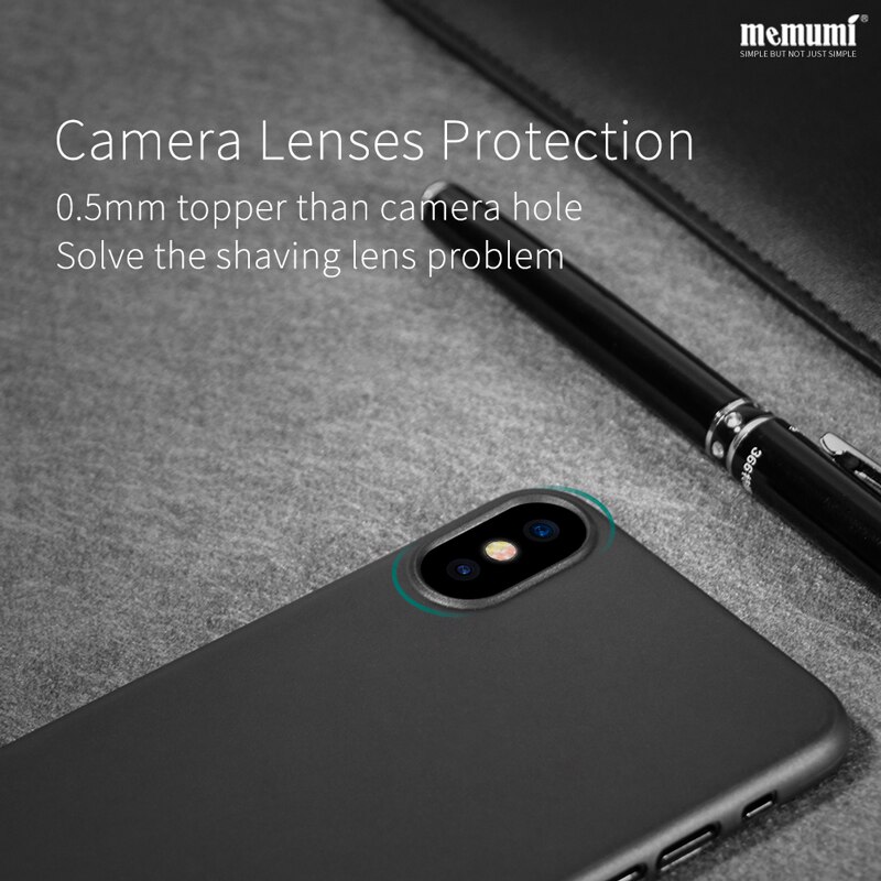 Ốp lưng nhám siêu mỏng 0.3mm cho iPhone X / XS hiệu Memumi có gờ bảo vệ camera - Hàng nhập khẩu