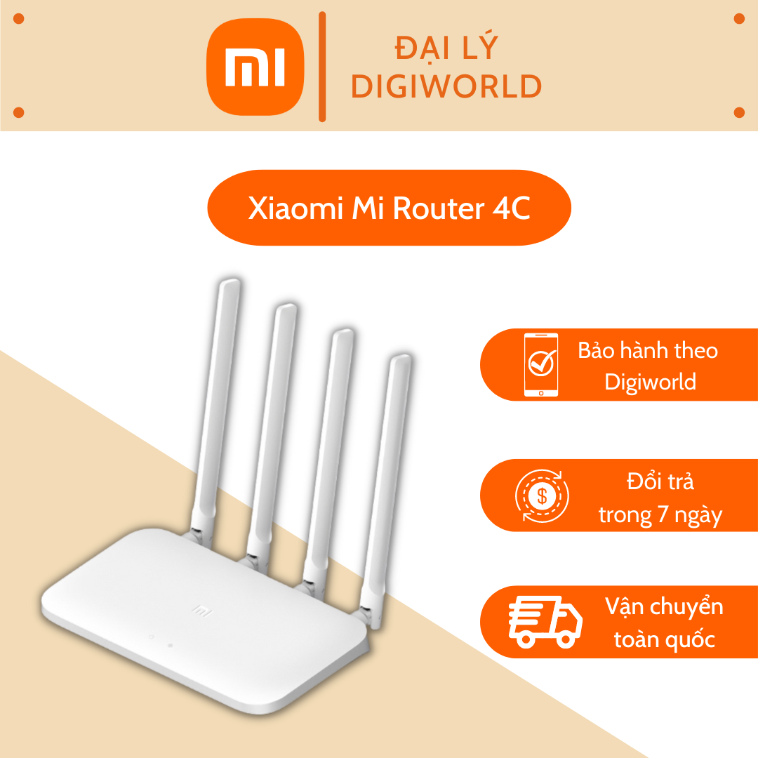 Hình ảnh Bộ phát Wifi Xiaomi Mi Router 4C - Hàng Chính Hãng Digiworld