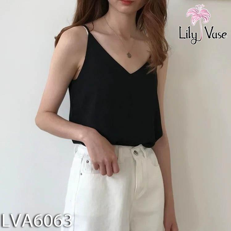 Áo 2 dây trơn basic dáng suông chất vải lụa trượt mềm mượt nhẹ mát cho ngày hè Lily Vase