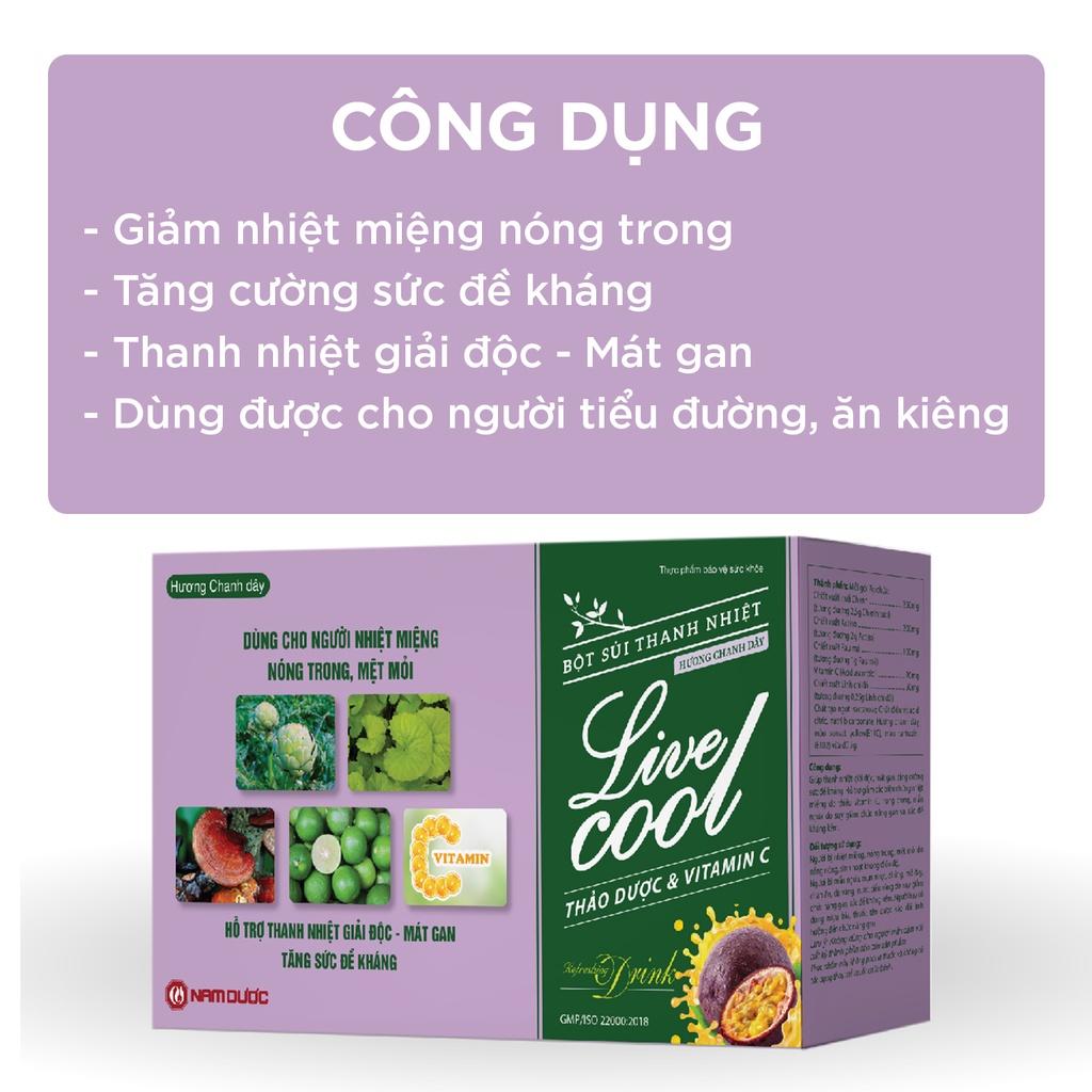 Bột sủi thanh nhiệt Livecool Nam Dược - Hương chanh dây hỗ trợ giải độc, mát gan, tăng sức đề kháng