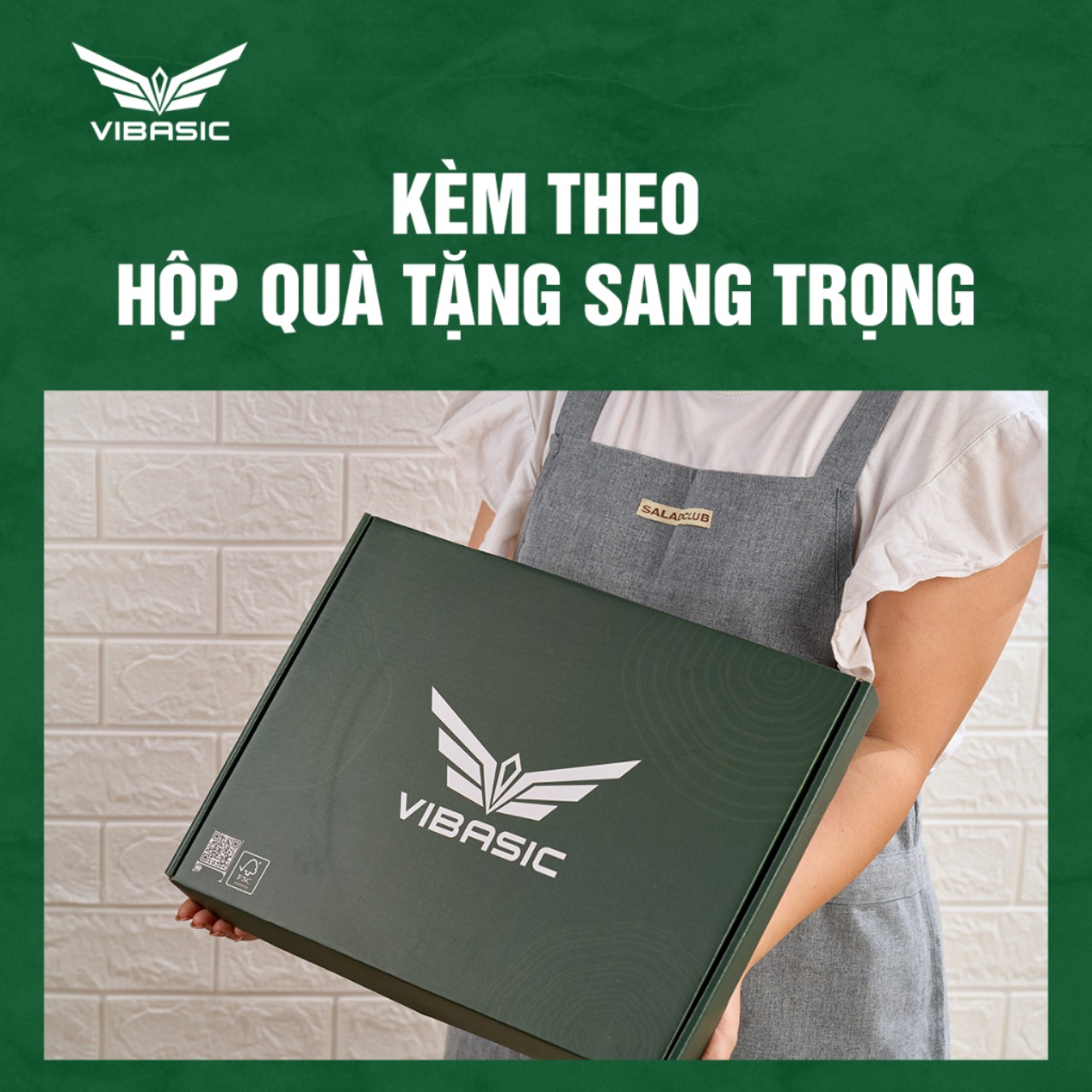 Thớt gỗ óc chó Vibasic kích thước 400x300x38mm, dùng để cắt thái và chặt, kèm hộp quà tặng cao cấp - Hàng chính hãng Bộ Quốc Phòng