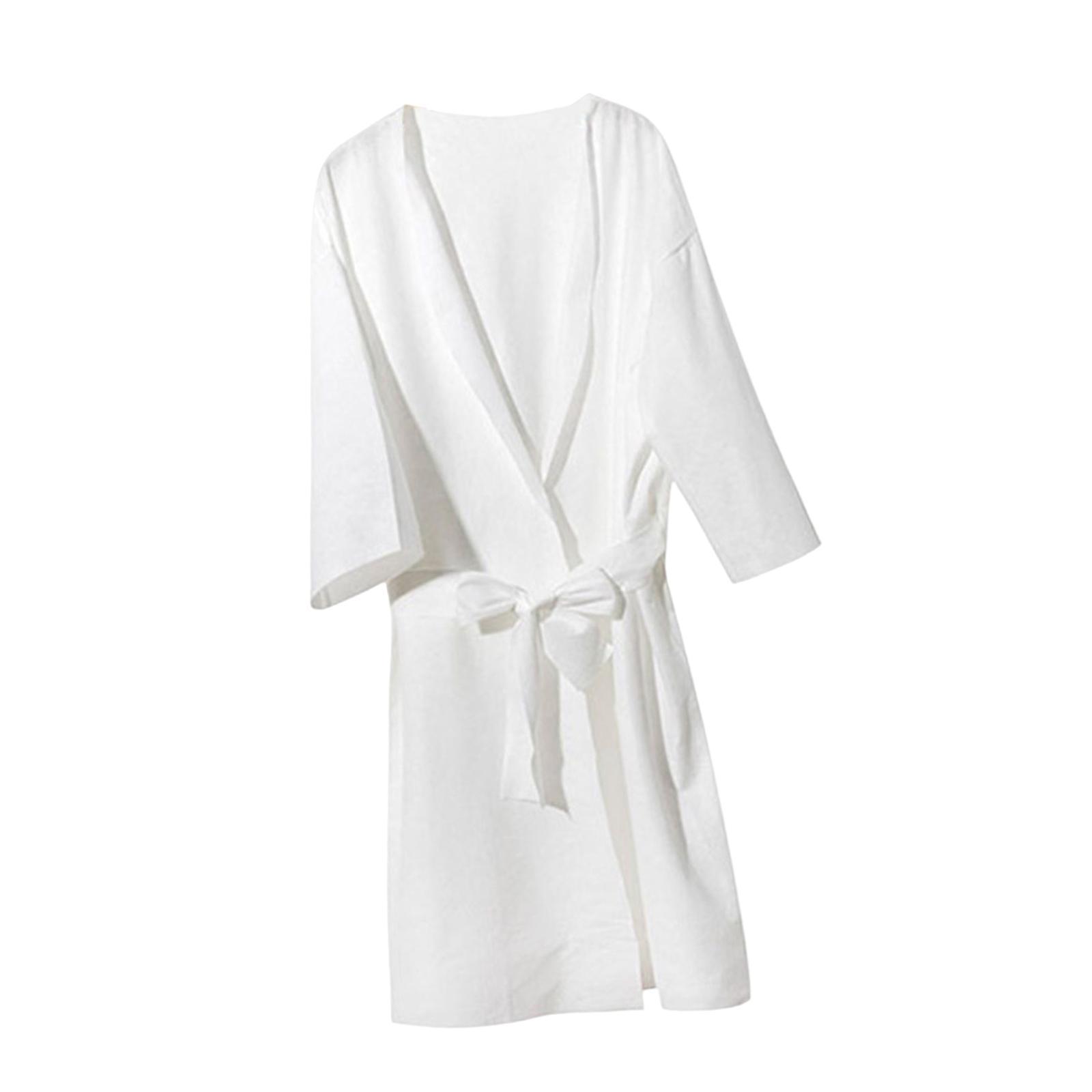 Womens Disposable Bathrobe Wrap with Belt Supplies Steam Suit Clothing Adult Costume Adjustable Accessories Loose Robe for Traveling Salon