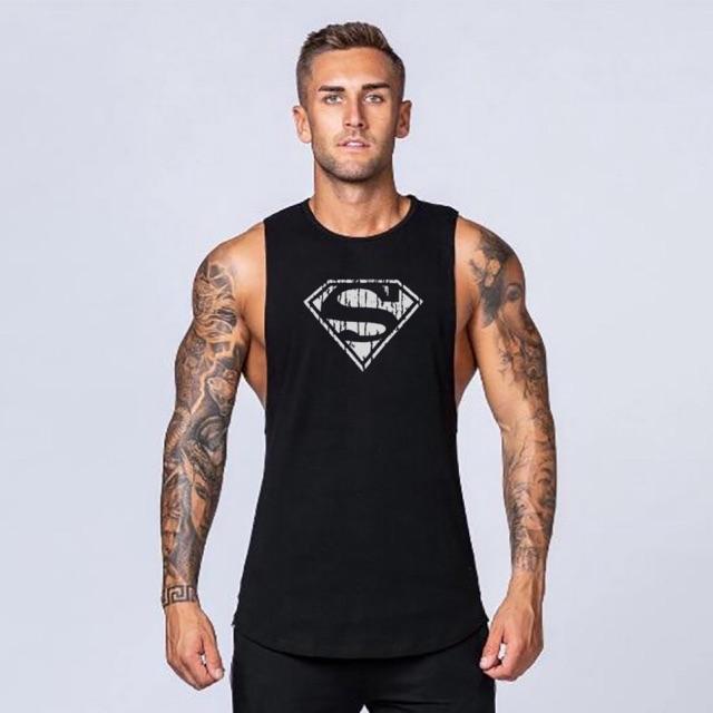 Áo thun tanktop ba lỗ chữ S chuẩn gym thun dày mịn