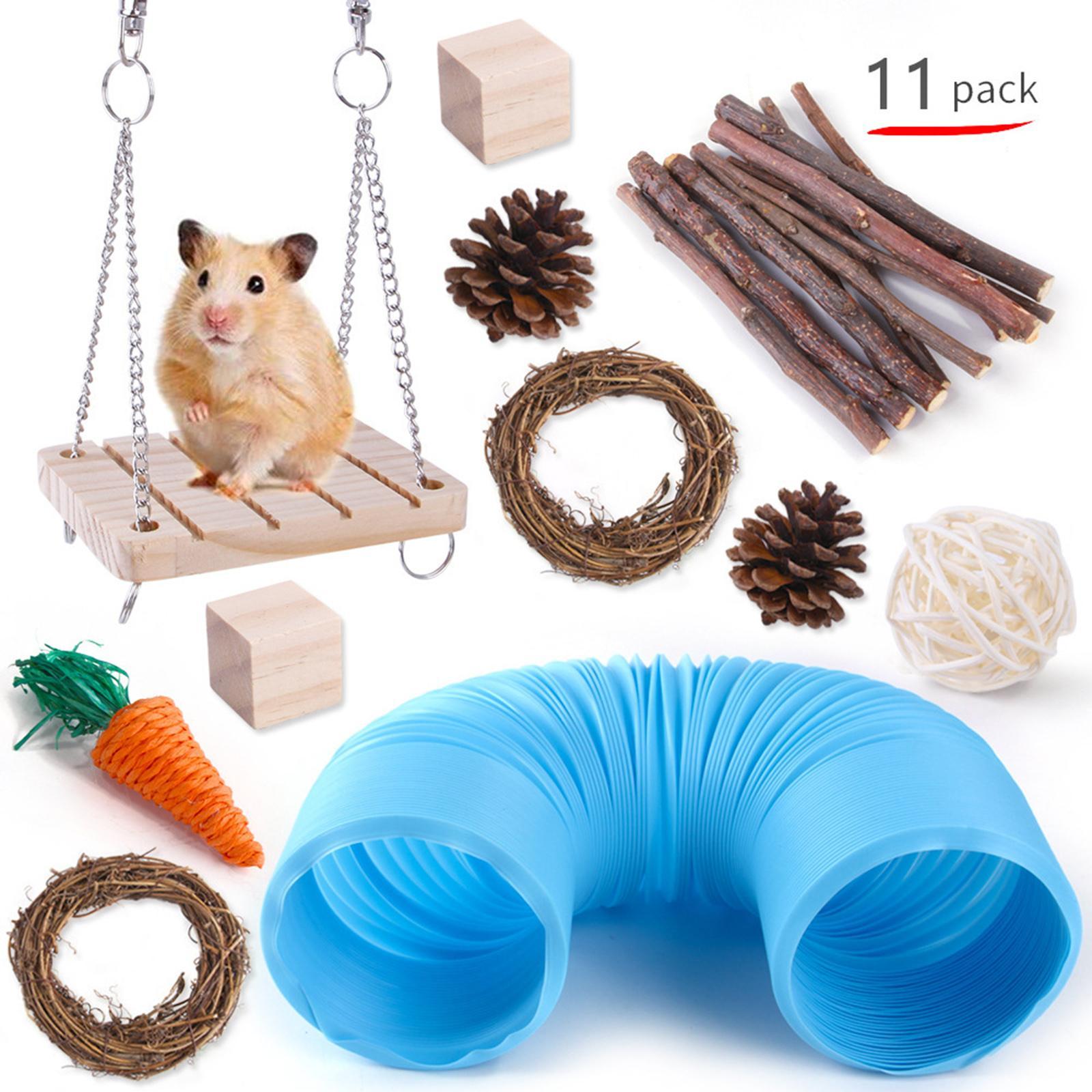 11x Hamster Chew Pets Toy Molar Toy Teeth Care for Guinea Pig Rat Rabbit Bird Hideout