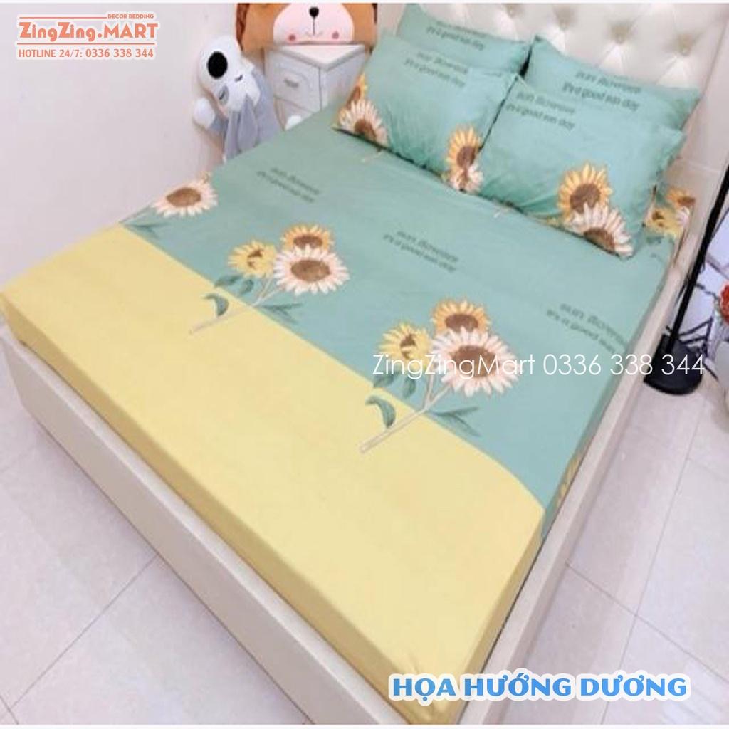 Bộ Ga Và 2 Vỏ Gối Nằm Cotton Poly Mẫu Đào Cam M4, M6/M8