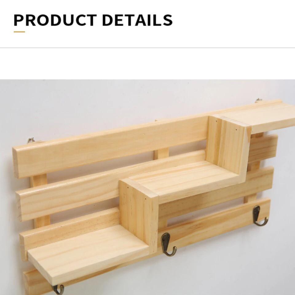 Kệ gỗ treo tường/Giá gỗ treo tường đựng đồ lưu niệm, trang trí nhà cửa decor home đã kèm vít, nở nhựa để lắp đặt