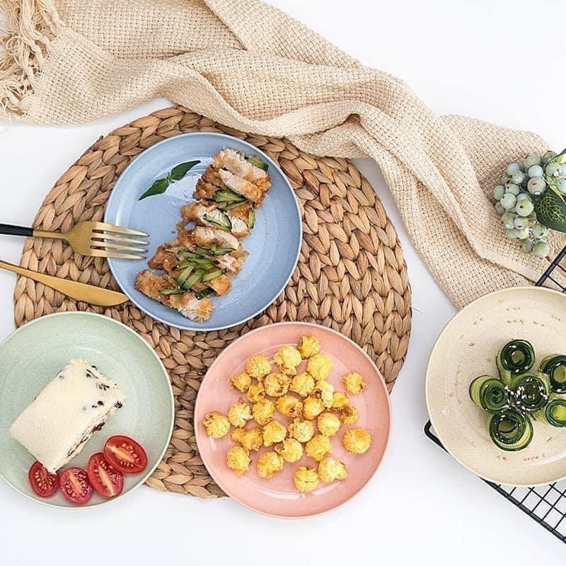 Set 6 Đĩa Lúa Mạch Dạng Tròn Chịu Nhiệt Tốt