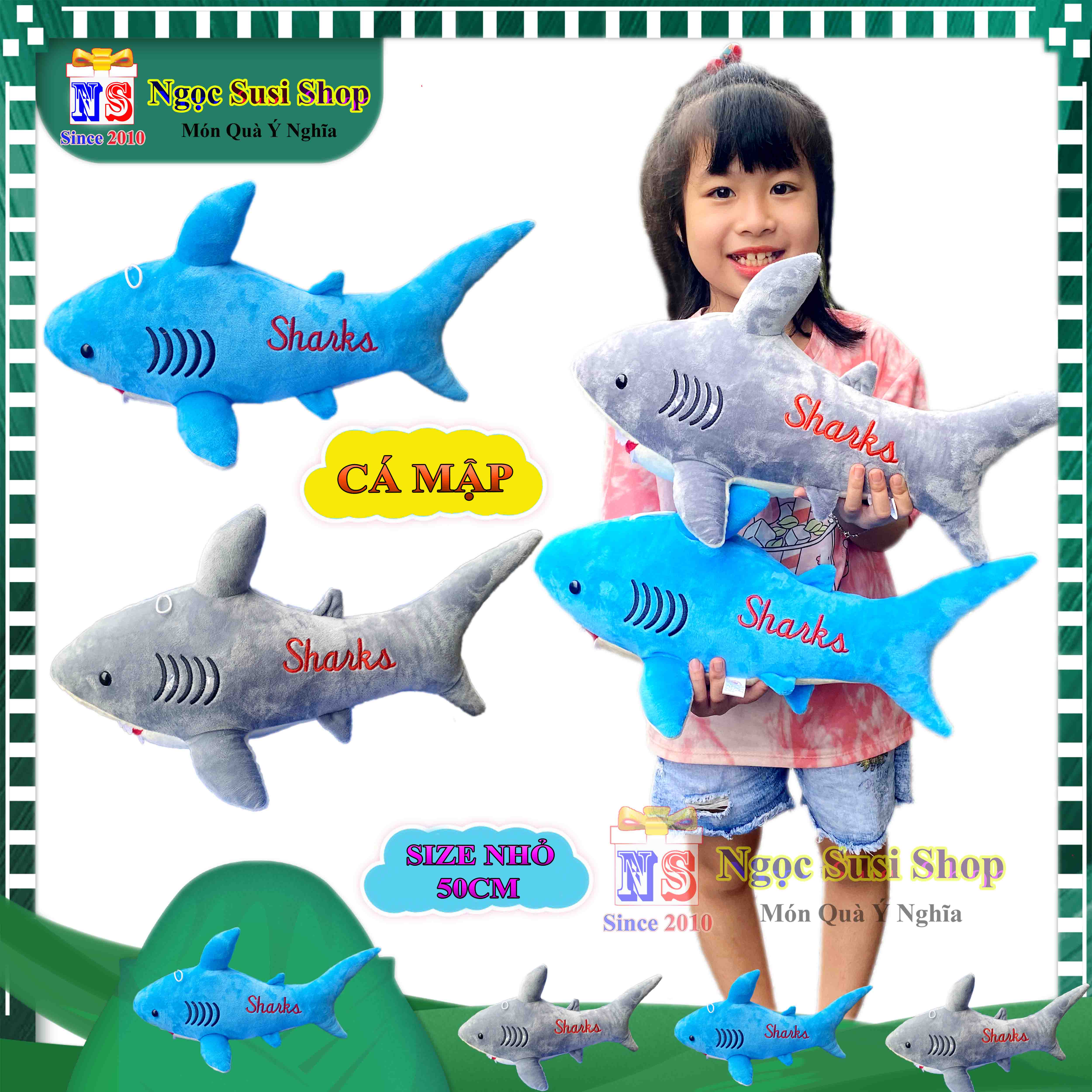 THÚ NHỒI BÔNG CÁ MẬP SHARK CÁ HEO KHỔNG LỒ CHO BÉ ÔM NGỦ - GỐI ÔM CÁ MẬP SIÊU MỀM MỊN