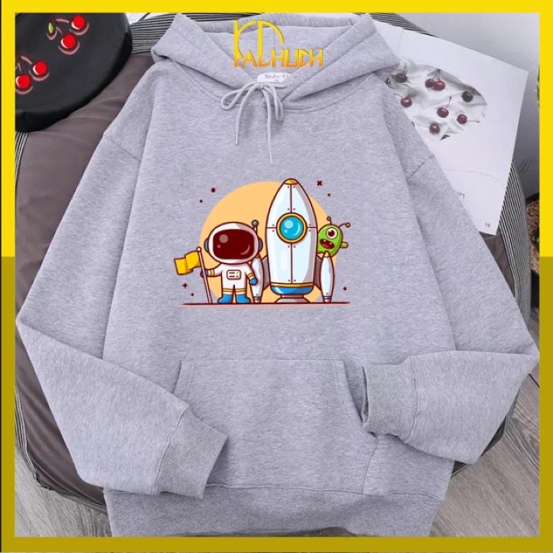 Áo hoodie in phi hành gia Ms01, size từ 40-70kg cho cả nam và nữ,chất liệu vải nỉ mềm mịn thích hợp mặc cặp có 12 màu