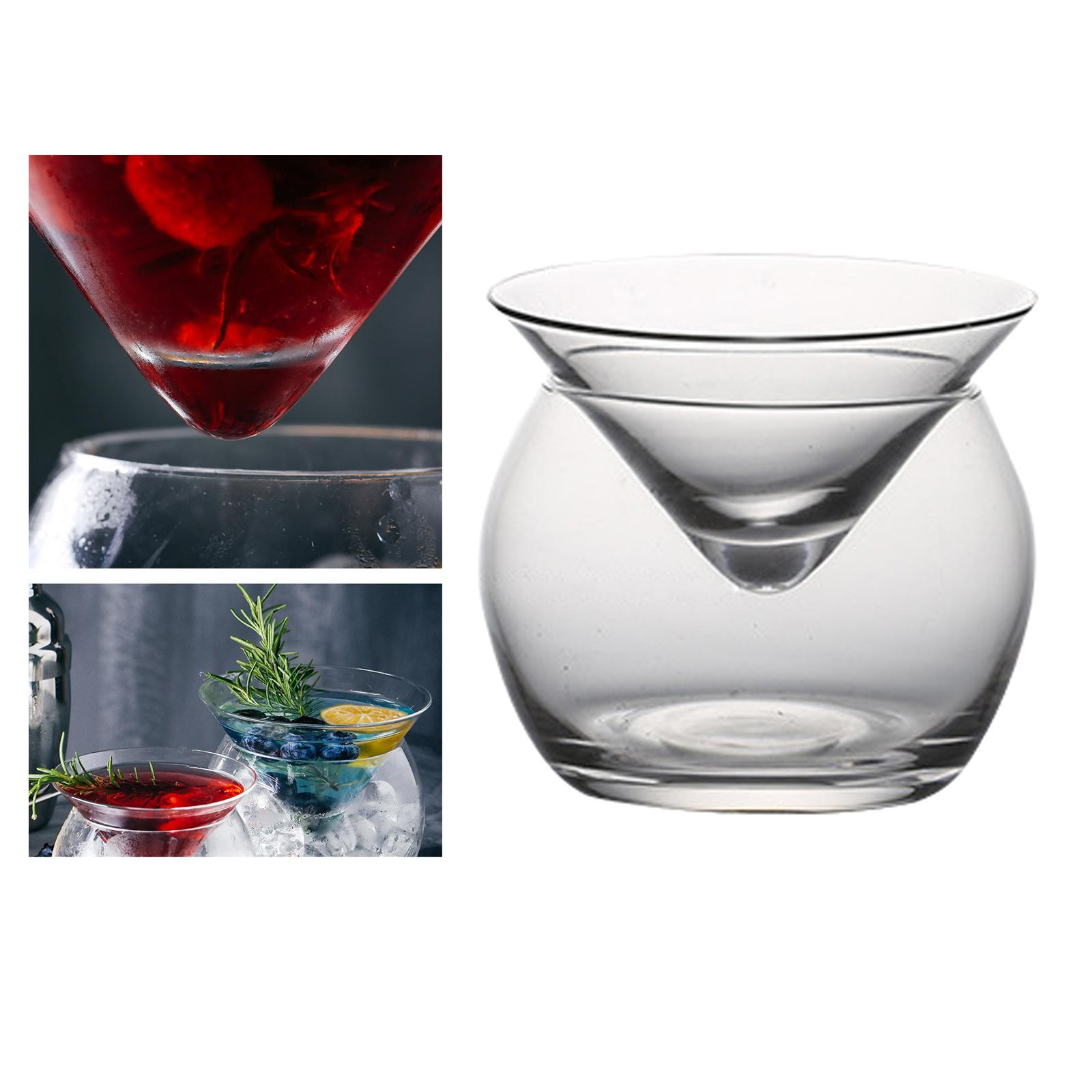 2 Set Molecular Cup Iced Caviar Liquor Conical Glass for Home Bar S + L