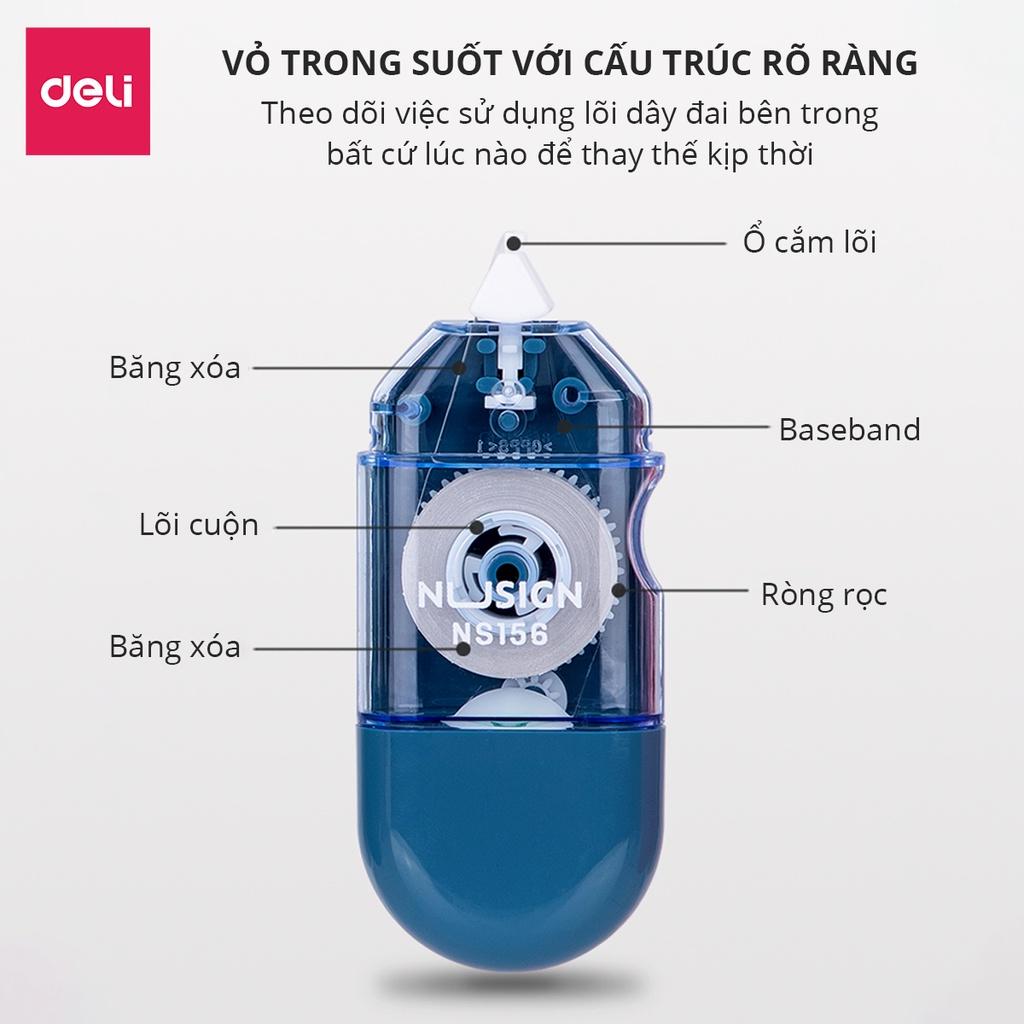 Bút Xóa Băng Kéo 6M Dạng Film Cao Cấp Deli - Kích Thước 6mx5mm - Phù Hợp Học Sinh Văn Phòng Tẩy Xoá Bút Mực Bút Bi - NS156