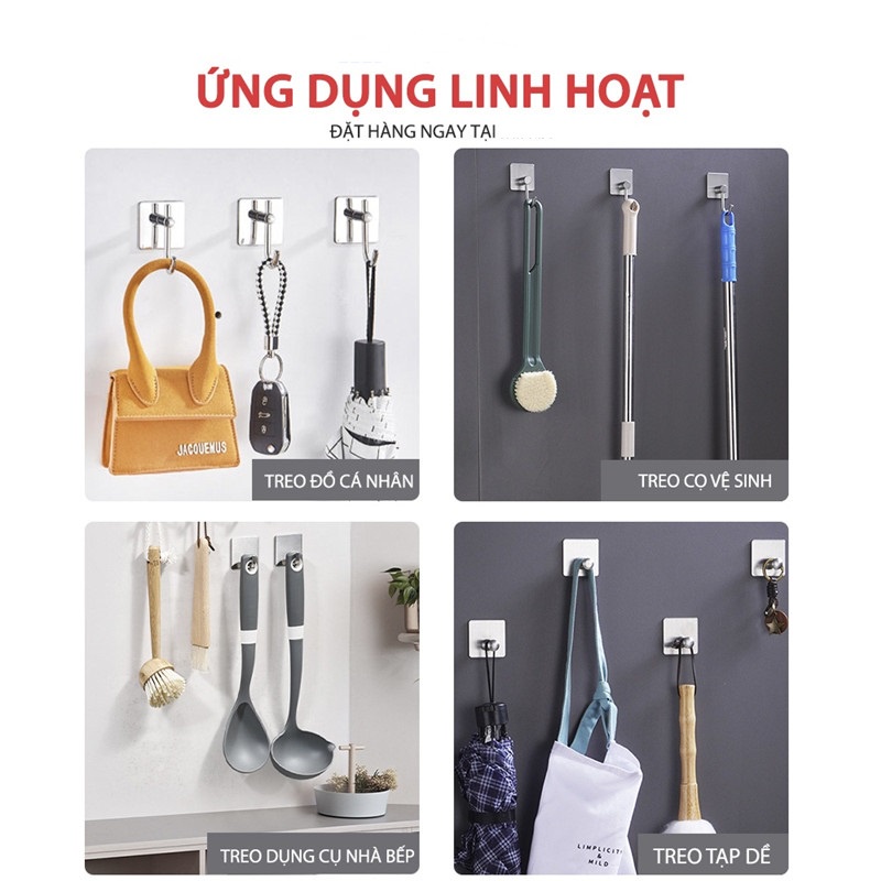 Móc Dán Tường Inox 304 Cao Cấp KOREAWIND - Keo 3M Siêu Dính - Treo Quần Áo, Khăn, Dụng Cụ Bếp, Đồ Nhà Tắm