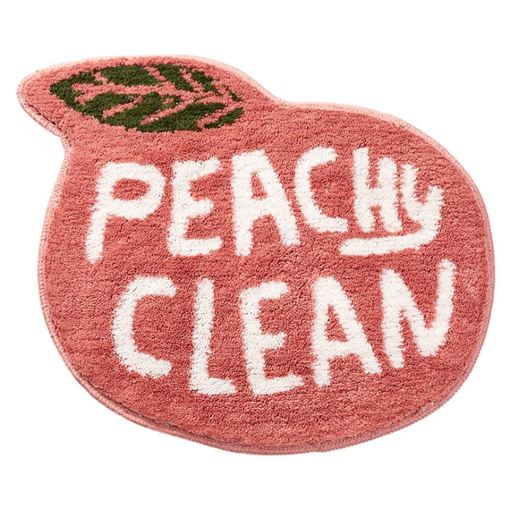 AA Household Floor Mat, Anti-Slip Soft Water Absorption Cover for Bathing Room Doorway, Cute Peach Shape Bath Mat