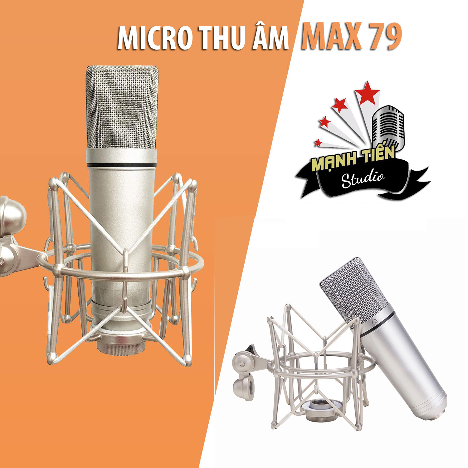 Hình ảnh Micro thu âm cao cấp MAX 79 - Mic thu âm hát karaoke online chuyên nghiệp - Chống hú, chống nhiễu, hút âm cực tốt - Hàng chính hãng