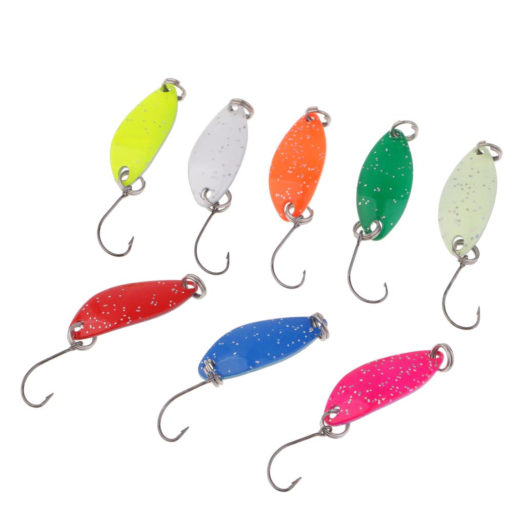8 Pieces Fishing Lure Bait Metal Hard Baits Fishing Spoon Lure Colorful Tool