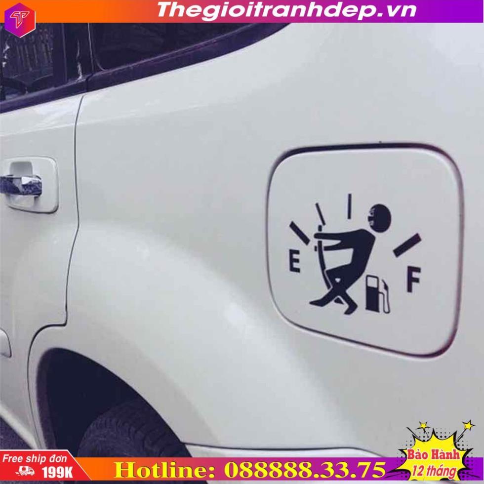 Tem phân biệt xăng, dầu - Decal dán xe icon hình người đổ xăng, dầu