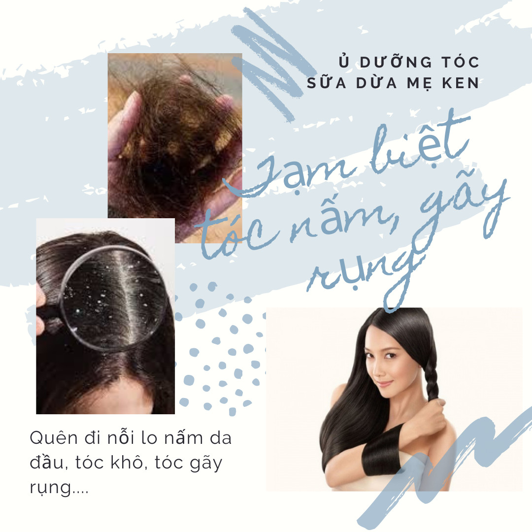 Kem ủ tóc sữa dừa non MẸ KEN - kem dưỡng tóc, mềm mượt, giảm khô, chẻ ngọn