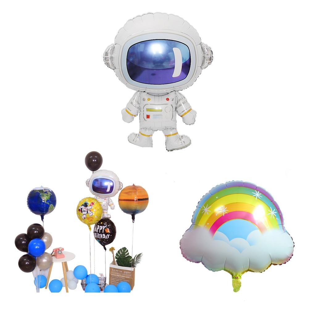 2 Pack Mylar Foil Balloons Rainbow Clouds Design for Wedding Party Supplies