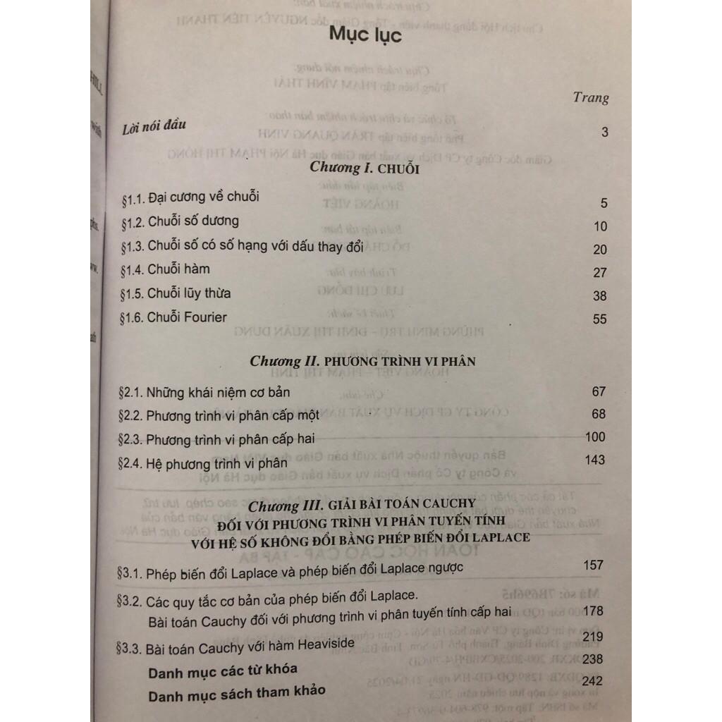 Sách - Combo Toán Học Cao Cấp + Bài Tập Tập 3: Chuỗi Và Phương Trình Vi Phân (KHỔ TO) - HV