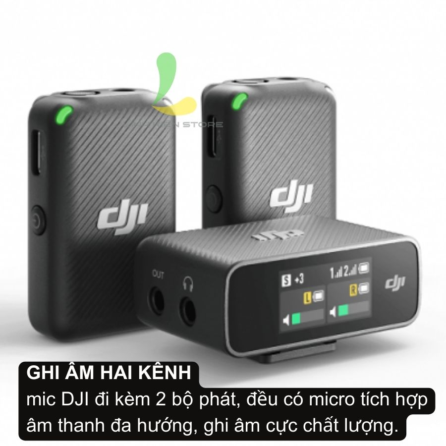 Microphone không dây DJI Mic - Micro thu âm màn hình cảm ứng có hộp sạc, công nghệ tần số 2.4GHz dung lượng pin 5 giờ - Hàng chính hãng