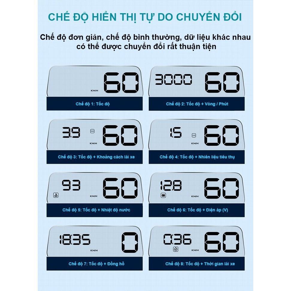 Hiển thị tốc độ Hud C500 - Không cần dán film lên kính lái